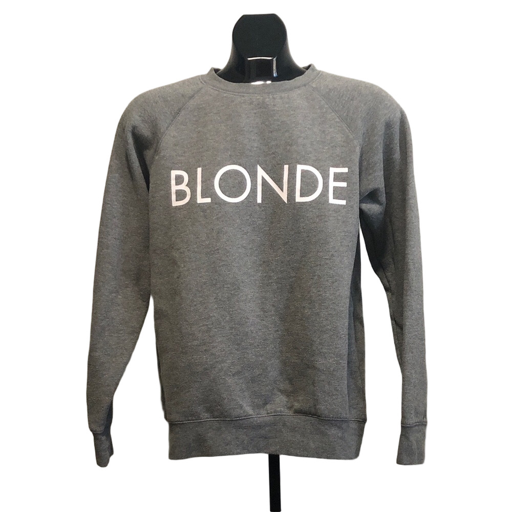 Brunette The Label Grey 'BLONDE' Crewneck Sweatshirt